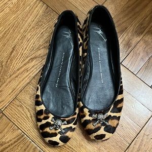 Giuseppe Zanotti leopard flats with skull